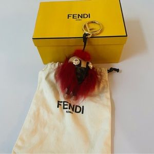 Fendi Monkey Bag Charm-Real Fur (Mink dyed fur)